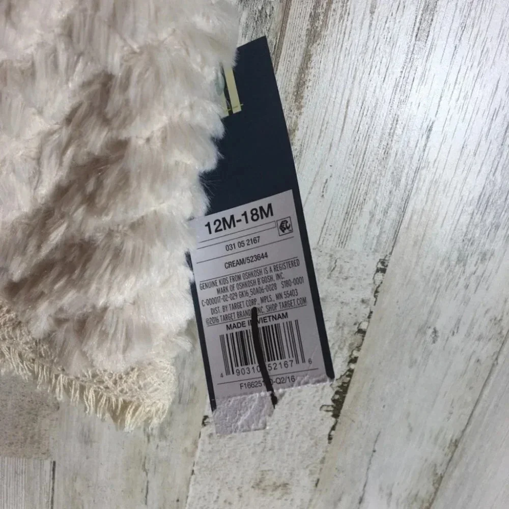 Osh Kosh Faux Fur Fuzzy Soft Vest 12m Furry NWT